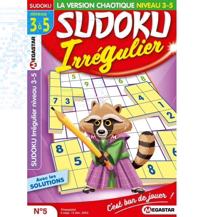 Sudoku Irrégulier niveau 3-5 Numéro 5 Sudoku Irrégulier niveau 3-5 Numéro 5
