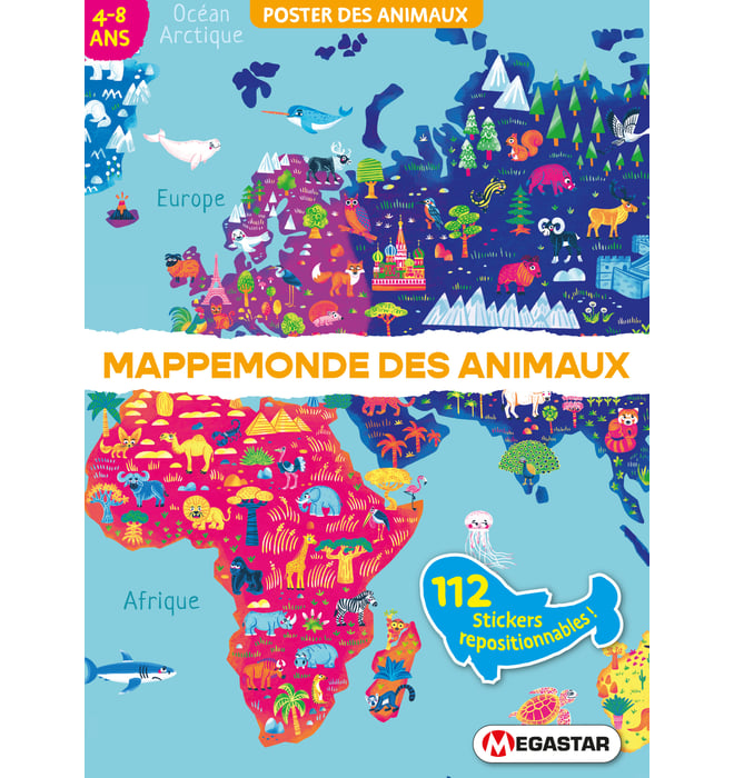 Poster Mappemonde des animaux Numéro 1 Poster Mappemonde des animaux Numéro 1