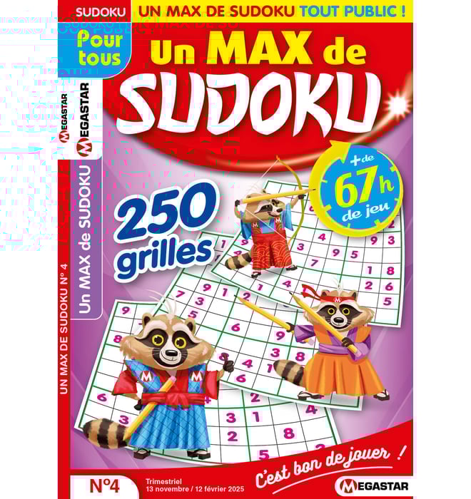 Un max de sudoku Numéro 4 Un max de sudoku Numéro 4