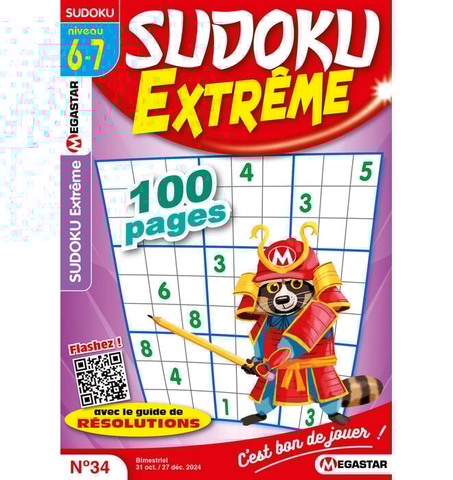 Sudoku Extrême Numéro 34 Sudoku Extrême Numéro 34