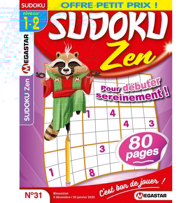 Sudoku Zen Numéro 31 Sudoku Zen Numéro 31